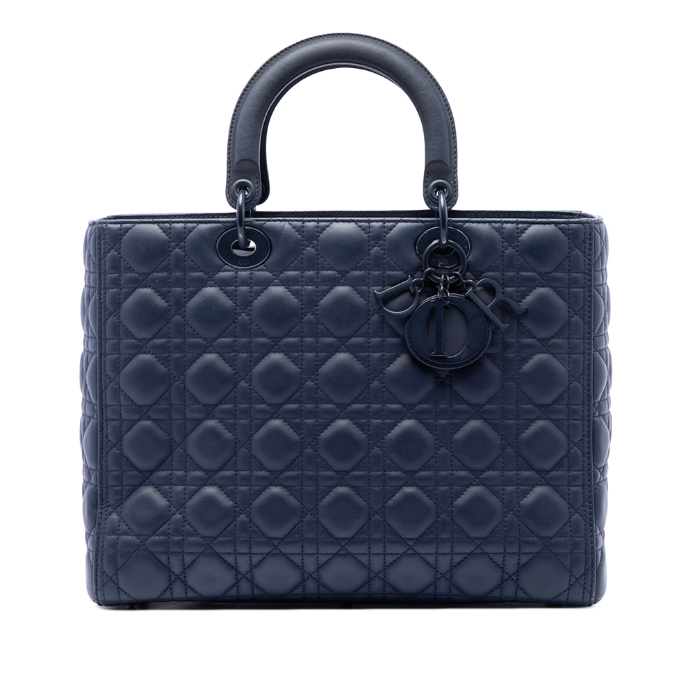 Pre-Loved Dior Large Ultra Matte Calfskin Cannage Lady Dior